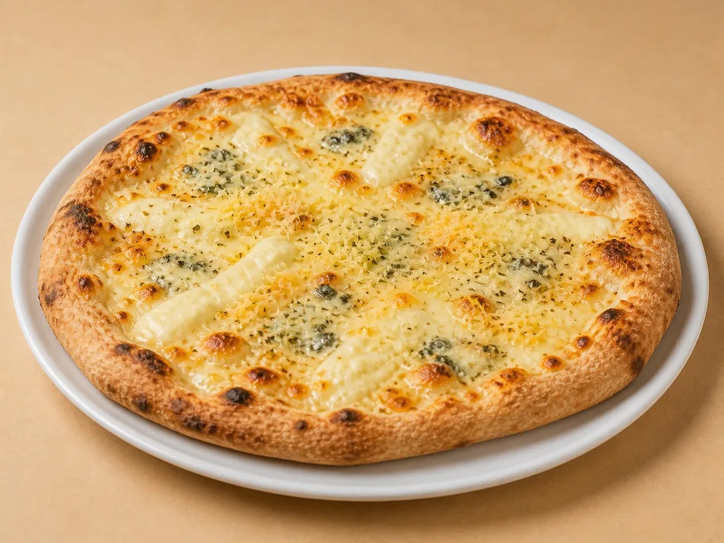 Four-cheese pizza at Meritíssimo