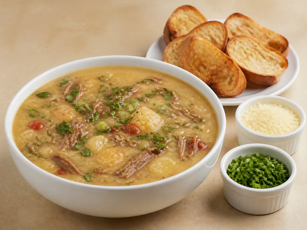 Brazilian cassava soup at Meritíssimo