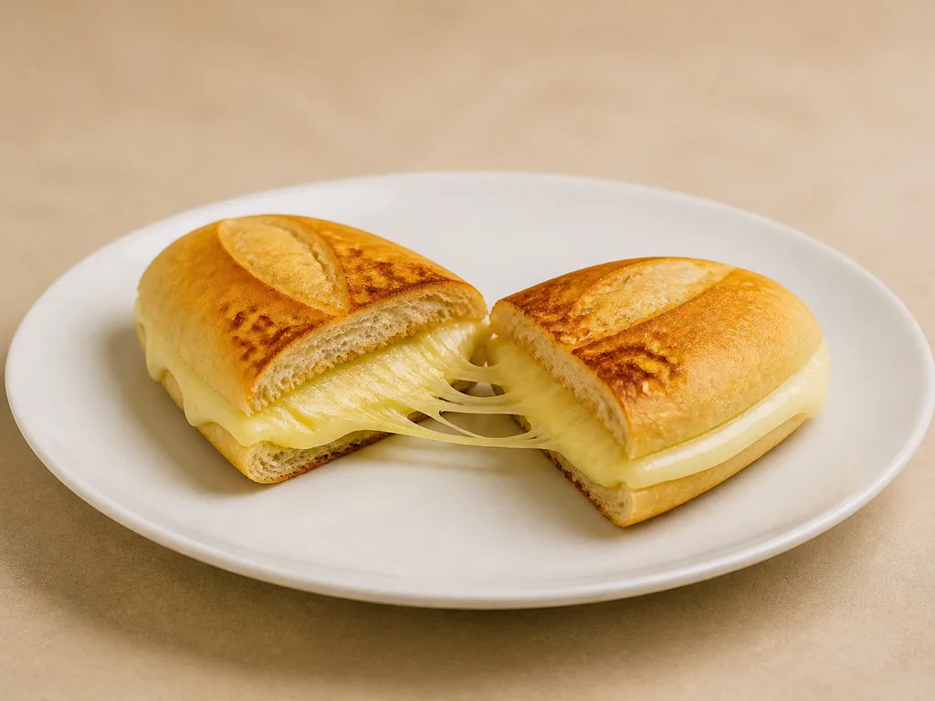 Griddled bread with cheese from the Meritíssimo menu