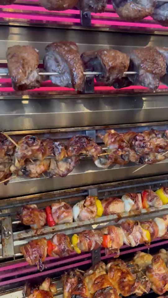 Brazilian churrasco skewers at Meritíssimo